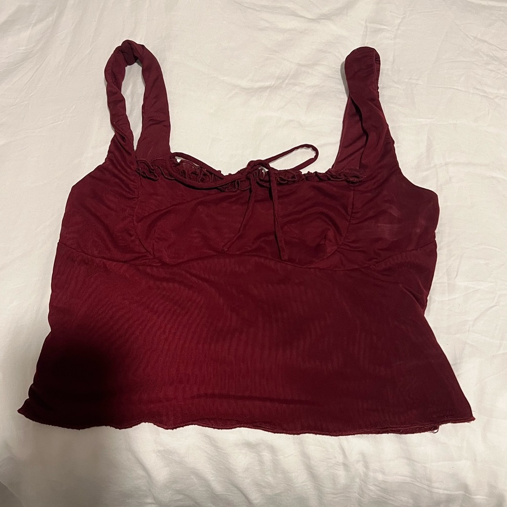 Burgundy Sleeveless Top